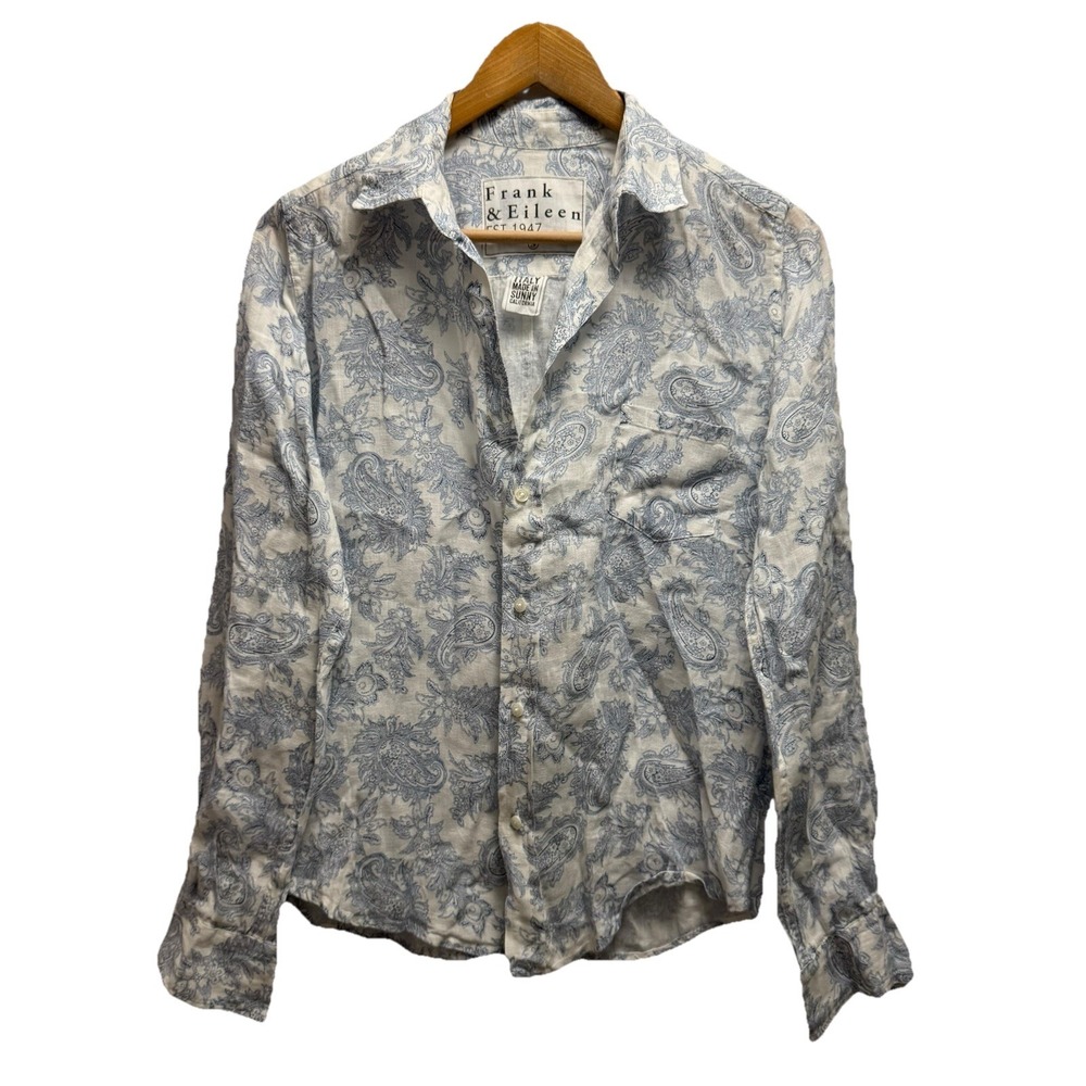 Frank & Eileen Linen Paisley Button-Down Shirt - Picture 2 of 5